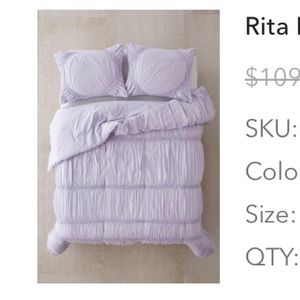 Urban Outfitters Lavender Ruffle Comforter